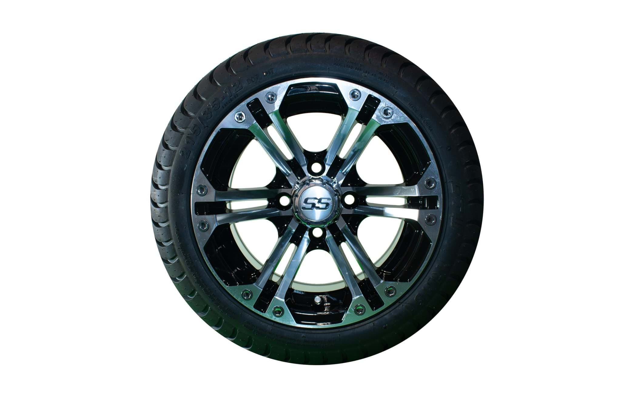 Picture of Gtw Specter 12x7 Machined Black Wheel/215/35-12 GTW® Mamba Street Tire (No Lift Required)