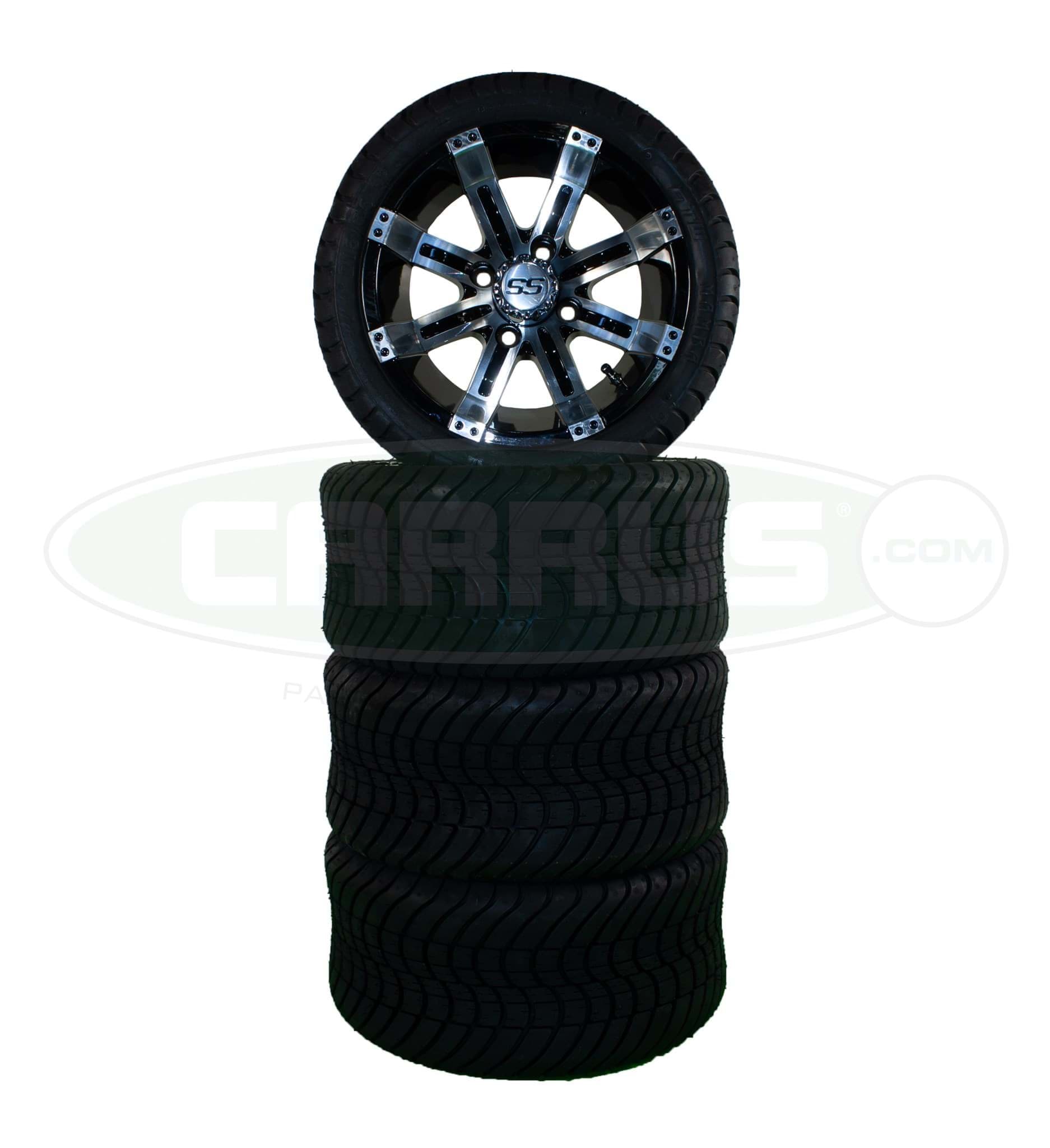 Picture of Gtw Tempest 12x7 Machined Black Wheel/215/35-12 GTW® Mamba Street Tire (No Lift Required)